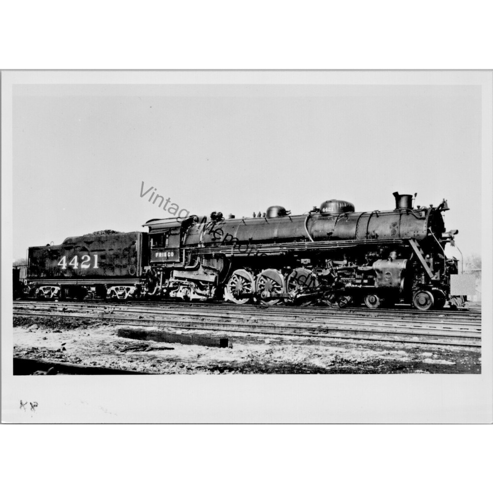 Vtg Frisco St. Louis - San Francisco Railway 4421 Steam Locomotive Photo T2-89
